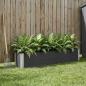 Preview: ARDEBO.de - Hochbeet Schwarz 200 x 30 x 36 cm WPC und Aluminium