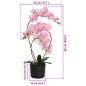 Preview: Künstliche Orchideenpflanze mit Topf Rosa 45 x 15 x 65 cm