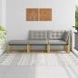 Preview: ARDEBO.de - Outdoor-Sofagarnitur Weiß und Hellgrau 241,5 x 83 x 73 cm
