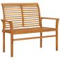 Preview: Gartenbank mit Roter Auflage 112 cm Massivholz Teak
