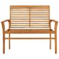 Preview: Gartenbank mit Roter Auflage 112 cm Massivholz Teak