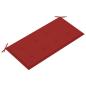 Preview: Gartenbank mit Roter Auflage 112 cm Massivholz Teak