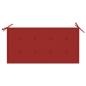 Preview: Gartenbank mit Roter Auflage 112 cm Massivholz Teak