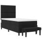 Preview: Boxspringbett mit Kopfteil Schwarz 100 x 200 cm Stoff