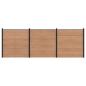 Preview: ARDEBO.de - Zaunelement 3 pcs WPC und Aluminium Braun