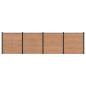 Preview: ARDEBO.de - Zaunelement 4 pcs WPC und Aluminium Braun