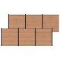 Preview: Zaunelement 6 pcs WPC und Aluminium Braun