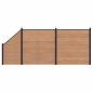 Preview: Zaunelement 3 pcs WPC und Aluminium Braun