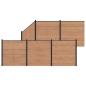 Preview: Zaunelement 6 pcs WPC und Aluminium Braun