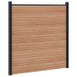 Preview: Zaunelement 9 pcs WPC und Aluminium Braun
