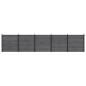 Preview: zaunset 5 stk. 872 x 186 cm WPC und Aluminium Grau