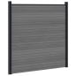Preview: zaunset 9 stk. 1484 x 186 cm WPC und Aluminium Grau