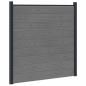 Preview: zaunset 10 stk. 1657 x 186 cm WPC und Aluminium Grau