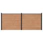 Preview: Zaunelement 2 pcs WPC und Aluminium Braun