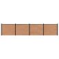 Preview: Zaunelement 4 pcs WPC und Aluminium Braun