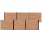 Preview: Zaunelement 6 pcs WPC und Aluminium Braun