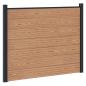 Preview: Zaunelement 7 pcs WPC und Aluminium Braun