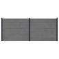 Preview: Zaunelement 2 pcs WPC und Aluminium Grau