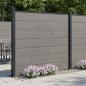Preview: ARDEBO.de - Zaunelement 3 pcs WPC und Aluminium Grau