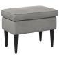 Preview: Hocker Hellgrau 55 x 35 x 41 cm Samt