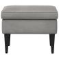 Preview: Hocker Hellgrau 55 x 35 x 41 cm Samt