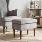 Preview: ARDEBO.de - Hocker Hellgrau 55 x 35 x 41 cm Samt