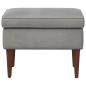 Preview: Hocker Hellgrau 55 x 35 x 41 cm Samt