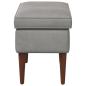 Preview: Hocker Hellgrau 55 x 35 x 41 cm Samt