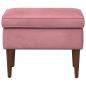 Preview: Hocker Rosa 55 x 35 x 41 cm Samt