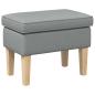 Preview: Hocker Hellgrau 55 x 35 x 41 cm Stoff