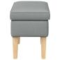 Preview: Hocker Hellgrau 55 x 35 x 41 cm Stoff