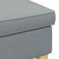 Preview: Hocker Hellgrau 55 x 35 x 41 cm Stoff