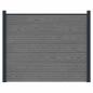 Preview: Zaunelement WPC und Aluminium Grau