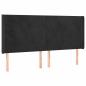 Preview: LED Kopfteil Schwarz 183x16x118/128 cm Samt