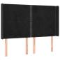 Preview: LED Kopfteil Schwarz 147x16x118/128 cm Samt