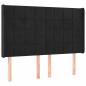 Preview: LED Kopfteil Schwarz 147x16x118/128 cm Samt