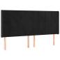 Preview: LED Kopfteil Schwarz 183x16x118/128 cm Samt