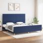 Preview: ARDEBO.de - Bettgestell ohne Matratze Blau 200x200 cm Stoff