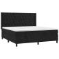 Preview: Boxspringbett mit Matratze Schwarz 160x200 cm Samt