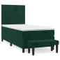 Preview: Boxspringbett mit Matratze Dunkelgrün 80x200 cm Samt