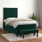 Preview: ARDEBO.de - Boxspringbett mit Matratze Dunkelgrün 90x200 cm Samt