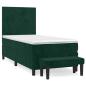 Preview: Boxspringbett mit Matratze Dunkelgrün 90x200 cm Samt