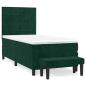 Preview: Boxspringbett mit Matratze Dunkelgrün 90x190 cm Samt