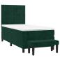 Preview: Boxspringbett mit Matratze Dunkelgrün 90x190 cm Samt