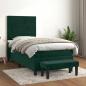 Preview: ARDEBO.de - Boxspringbett mit Matratze Dunkelgrün 80x200 cm Samt