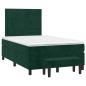 Preview: Boxspringbett mit Matratze Dunkelgrün 120x200 cm Samt