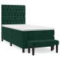 Preview: Boxspringbett mit Matratze Dunkelgrün 80x200 cm Samt