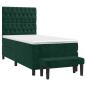 Preview: Boxspringbett mit Matratze Dunkelgrün 80x200 cm Samt