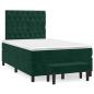 Preview: Boxspringbett mit Matratze Dunkelgrün 120x200 cm Samt