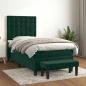 Preview: ARDEBO.de - Boxspringbett mit Matratze Dunkelgrün 80x200 cm Samt